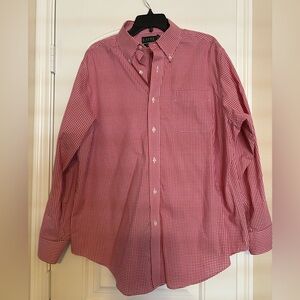 LIKE NEW Ralph Lauren Red & White Gingham Men’s Button Down l Size: 17, 34–35